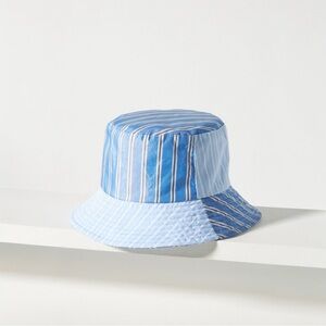 Anthropologie Cotton Pinstriped Bucket Hat
